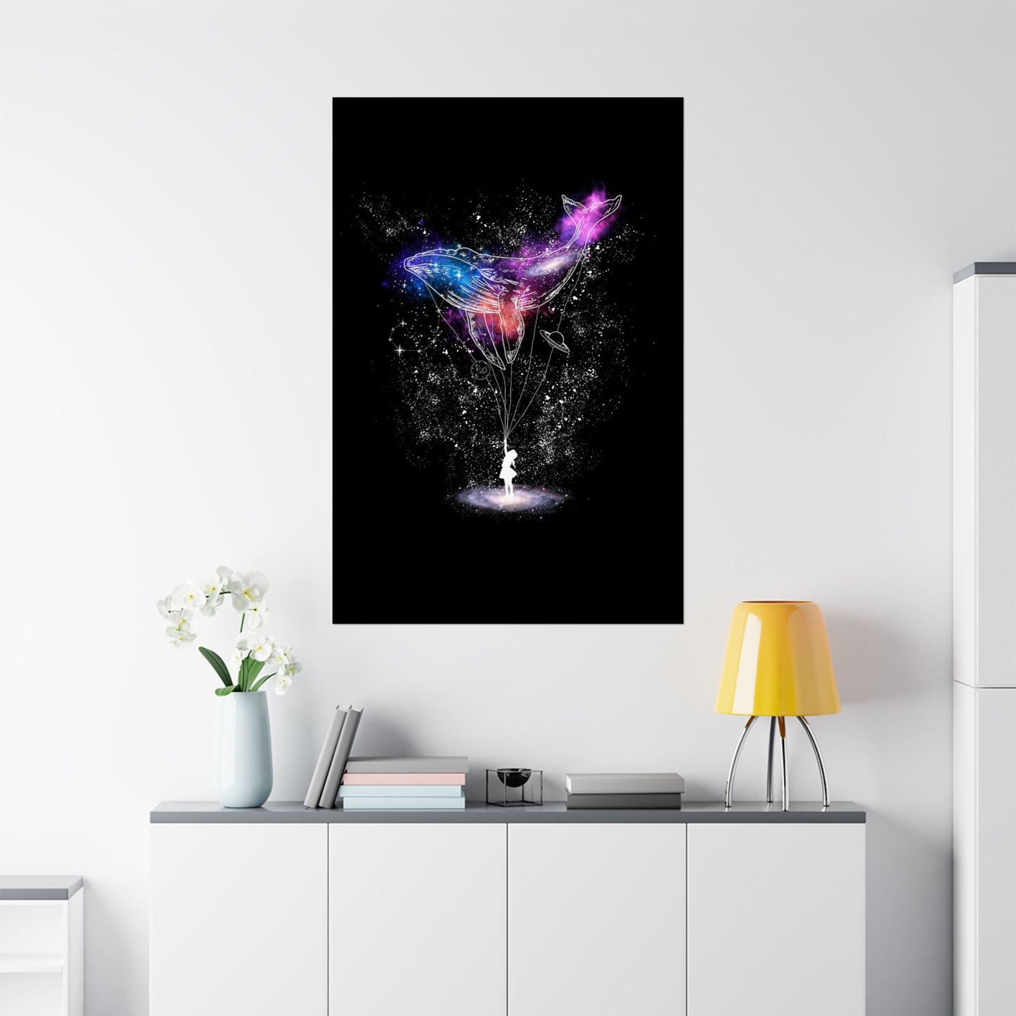 Cosmic Whale Poster – Surreal Art for Home Decor