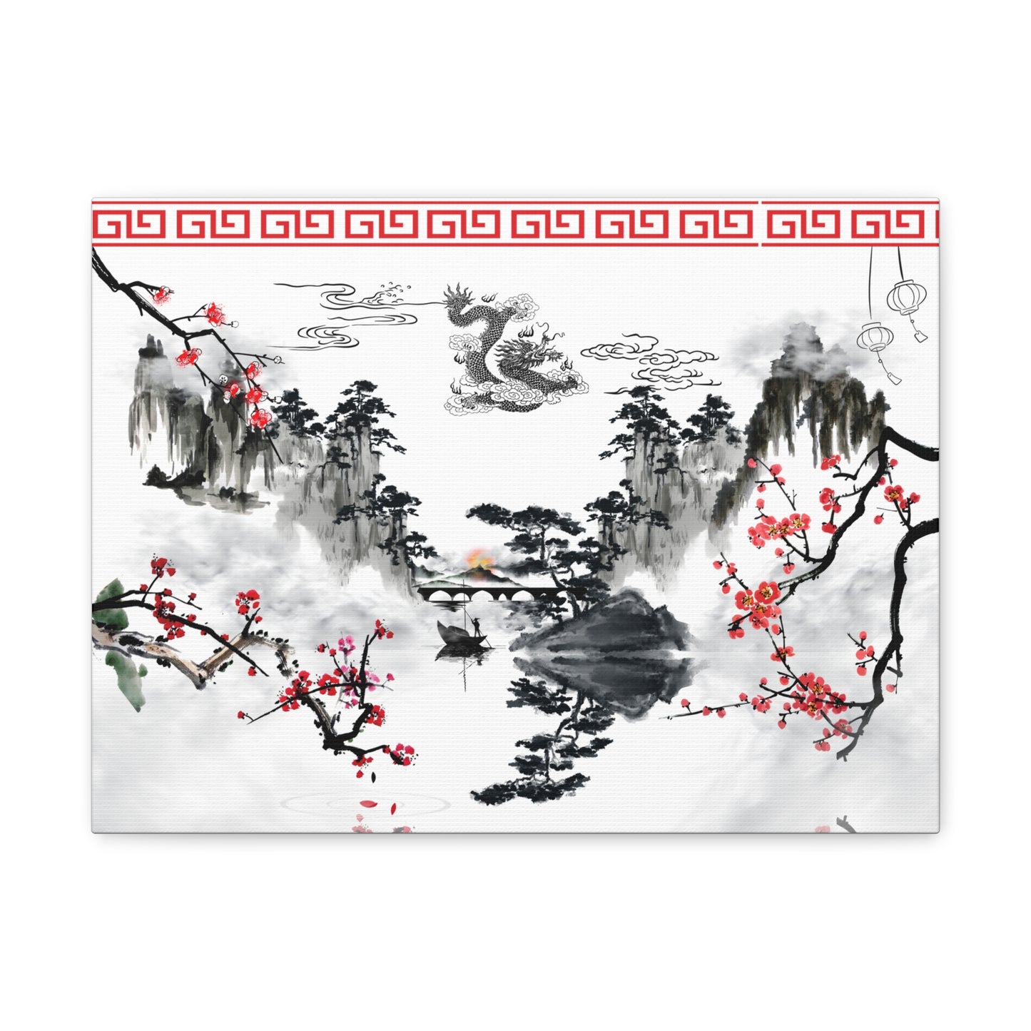 Serene Dragon Canvas Gallery Wrap – Chinese Landscape Art