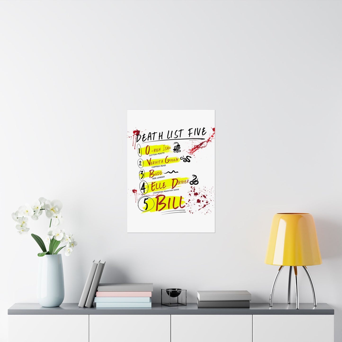 Kill Bill Death List Five Poster – Tarantino Inspired Art