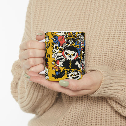 Halloween Doodle Collage Coffee Ceramic Mug