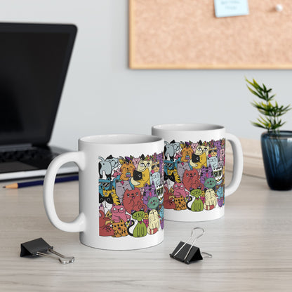 Doodle Collage Cats Coffee Mug