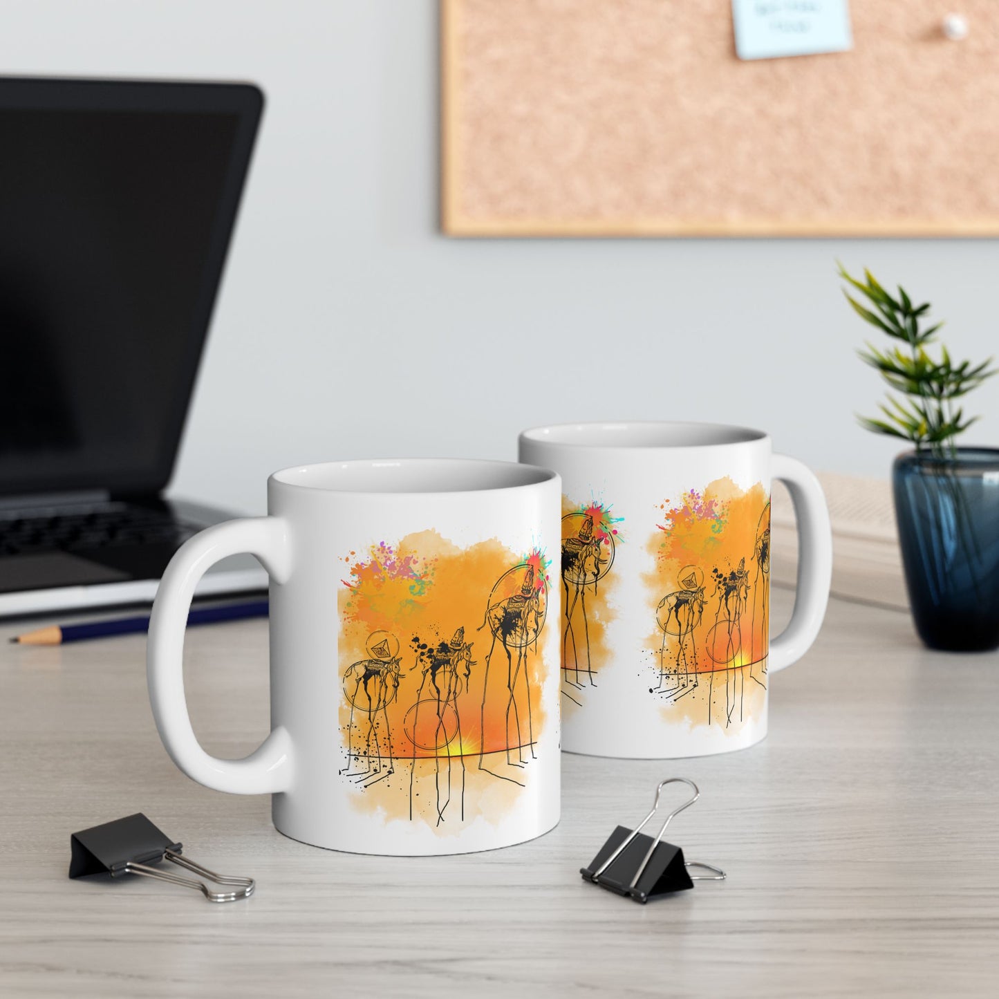 Taza de cerámica surrealista con elefante de Dalí: taza de café inspirada en Dalí