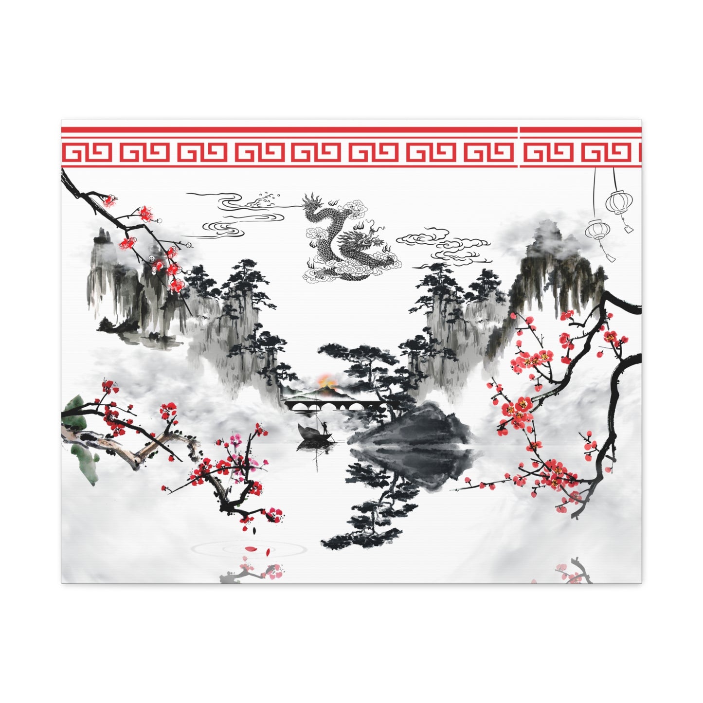 Serene Dragon Canvas Gallery Wrap – Chinese Landscape Art