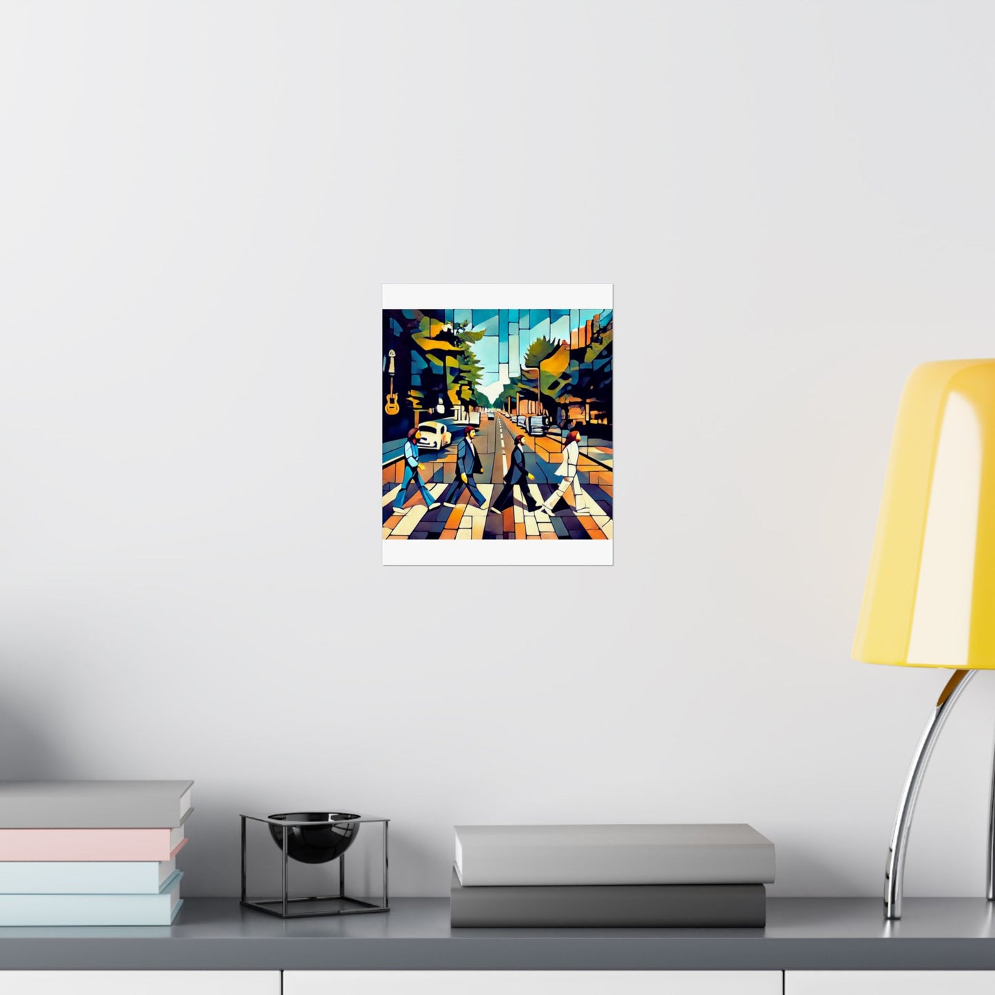 Póster abstracto de los Beatles: decoración artística para amantes de la música