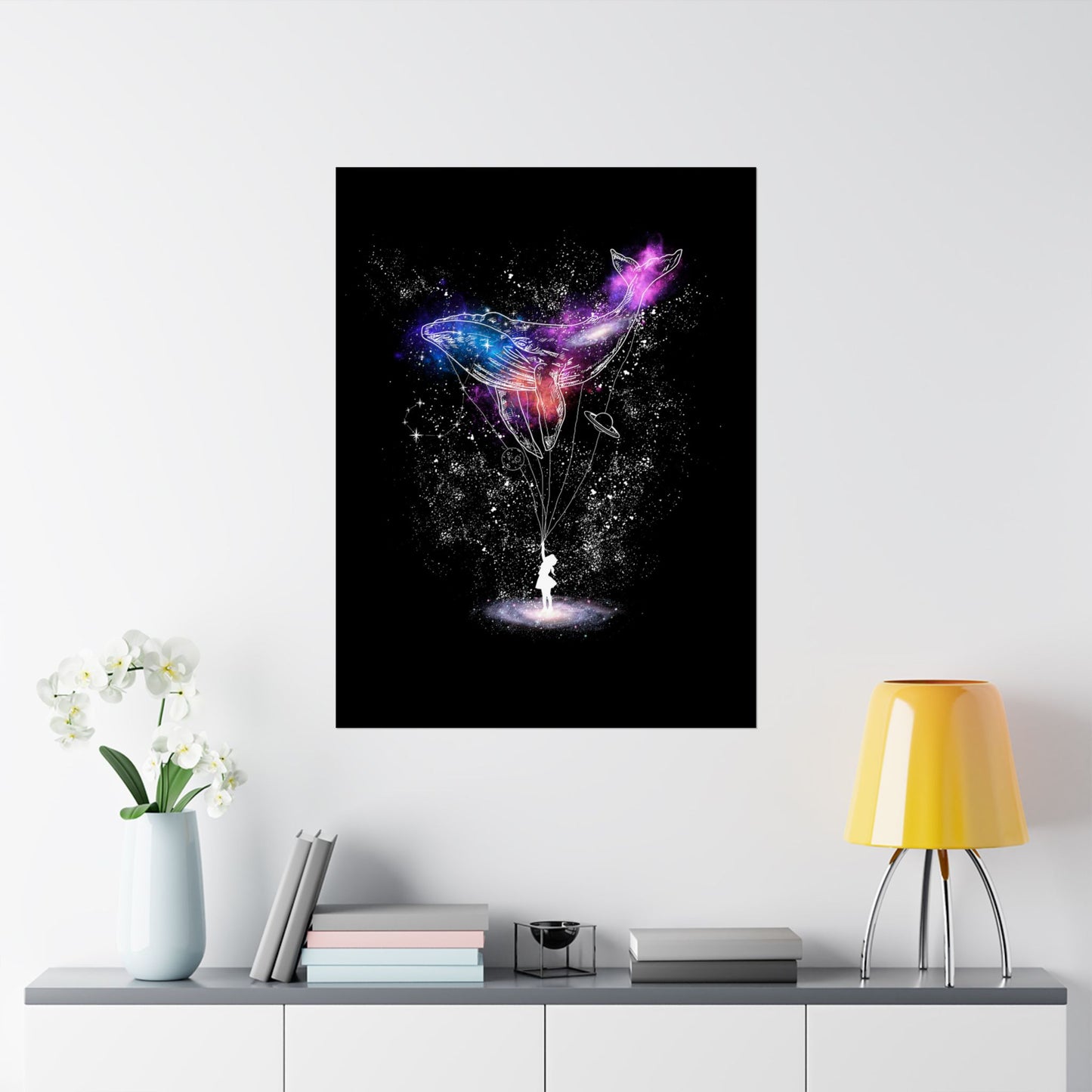 Cosmic Whale Poster – Surreal Art for Home Decor