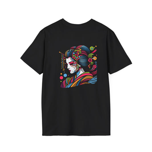 Camiseta con arte lineal de geishas - Diseño de inspiración japonesa