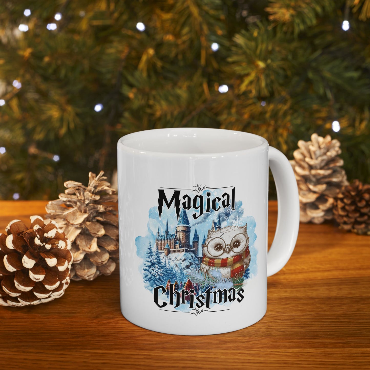 Taza de café navideña de Harry Potter