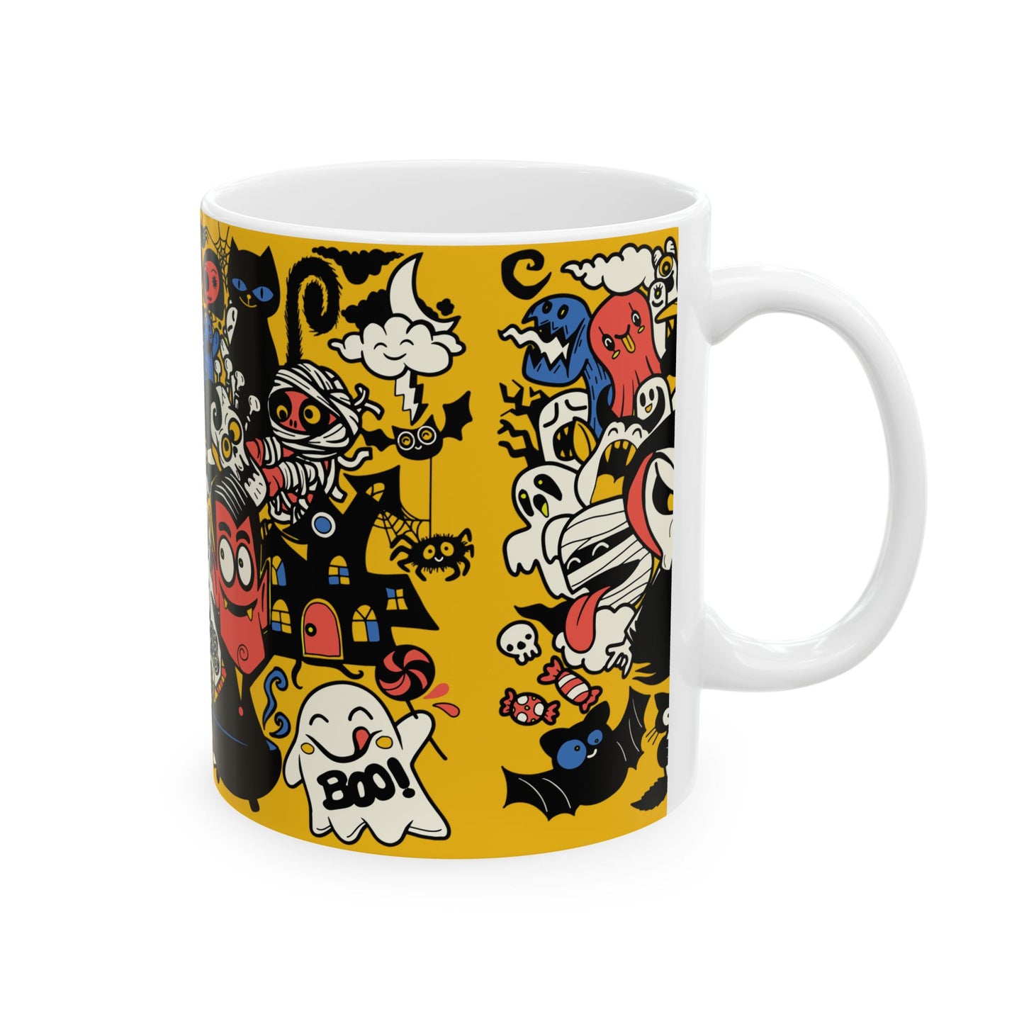 Halloween Doodle Collage Coffee Ceramic Mug