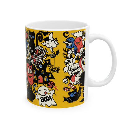 Halloween Doodle Collage Coffee Ceramic Mug