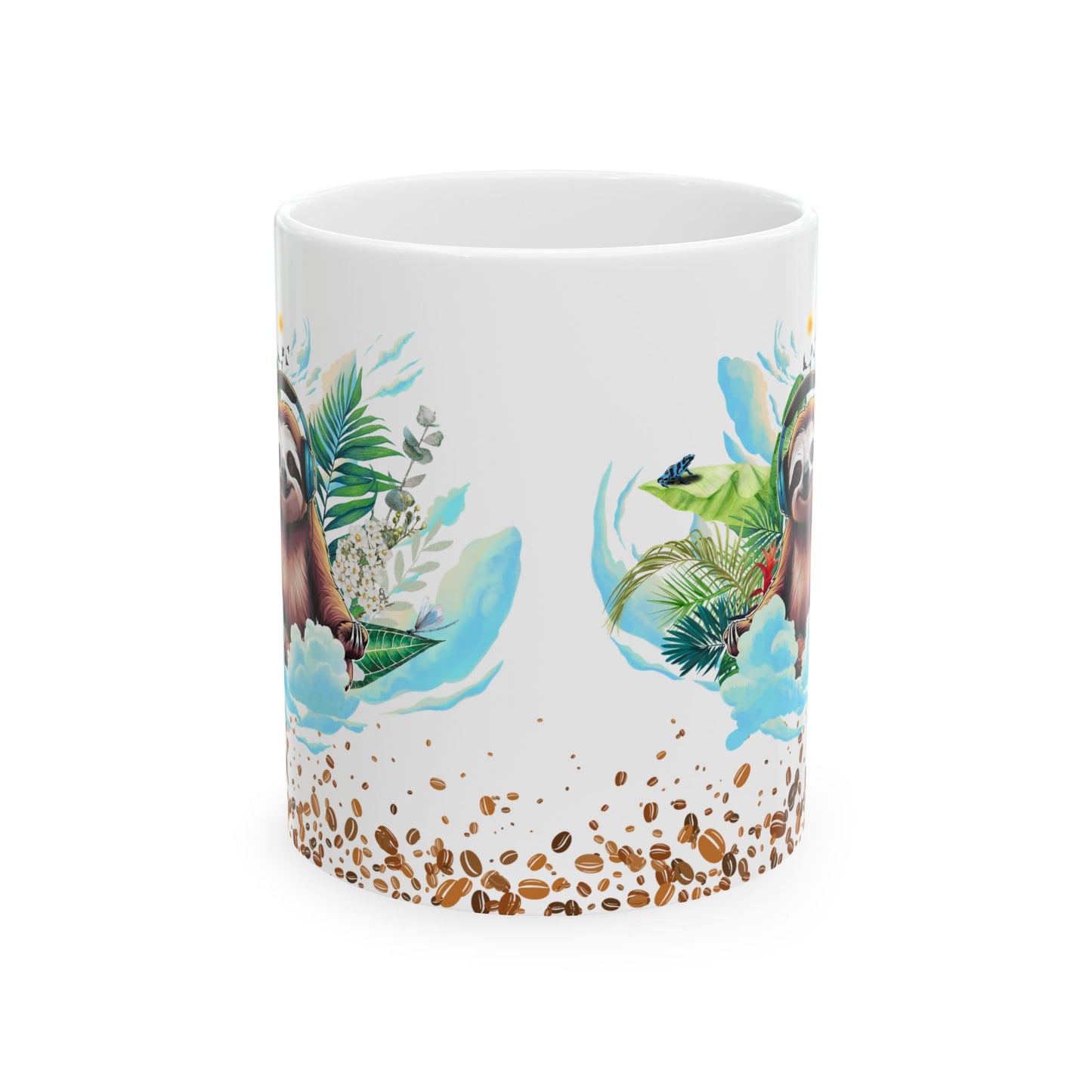 Sloth Zen Coffee Ceramic Mug - Tropical Gift