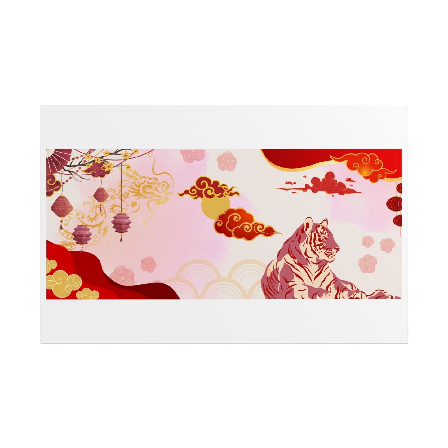 Mythical Tiger & Dragon - Chinese Art Poster