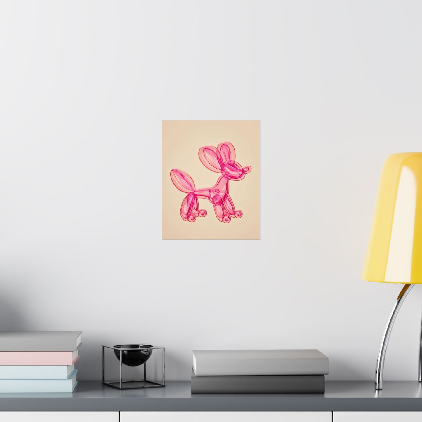 Pink Balloon Dog Artpop Poster - Whimsical Modern Wall Decor