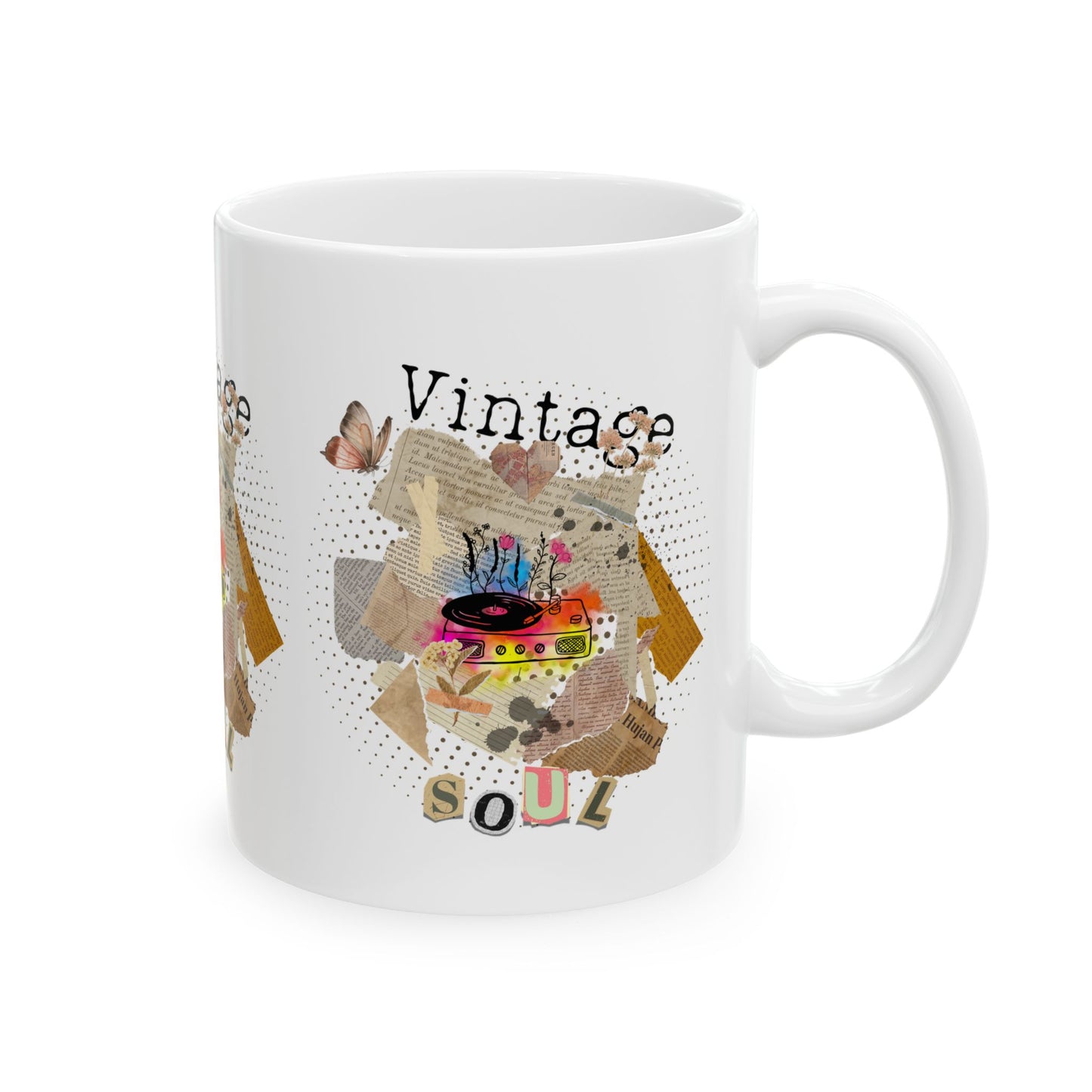 Taza de cerámica Vintage Soul: taza de café retro para coleccionistas de vinilos 