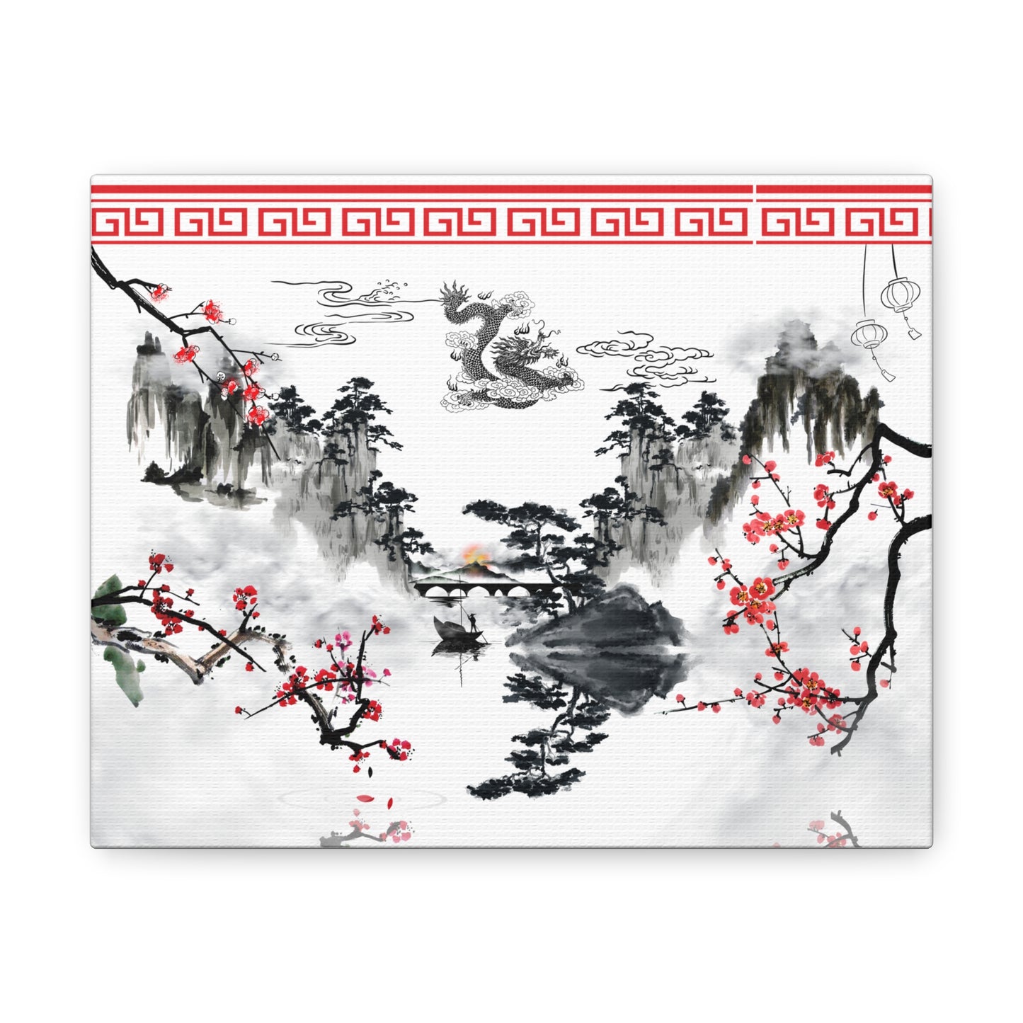 Serene Dragon Canvas Gallery Wrap – Chinese Landscape Art