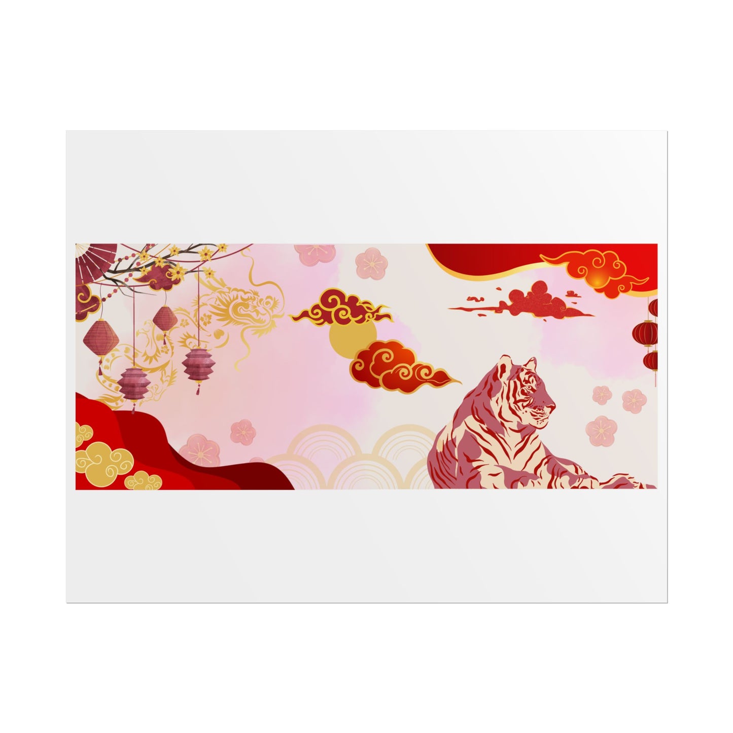 Mythical Tiger & Dragon - Chinese Art Poster