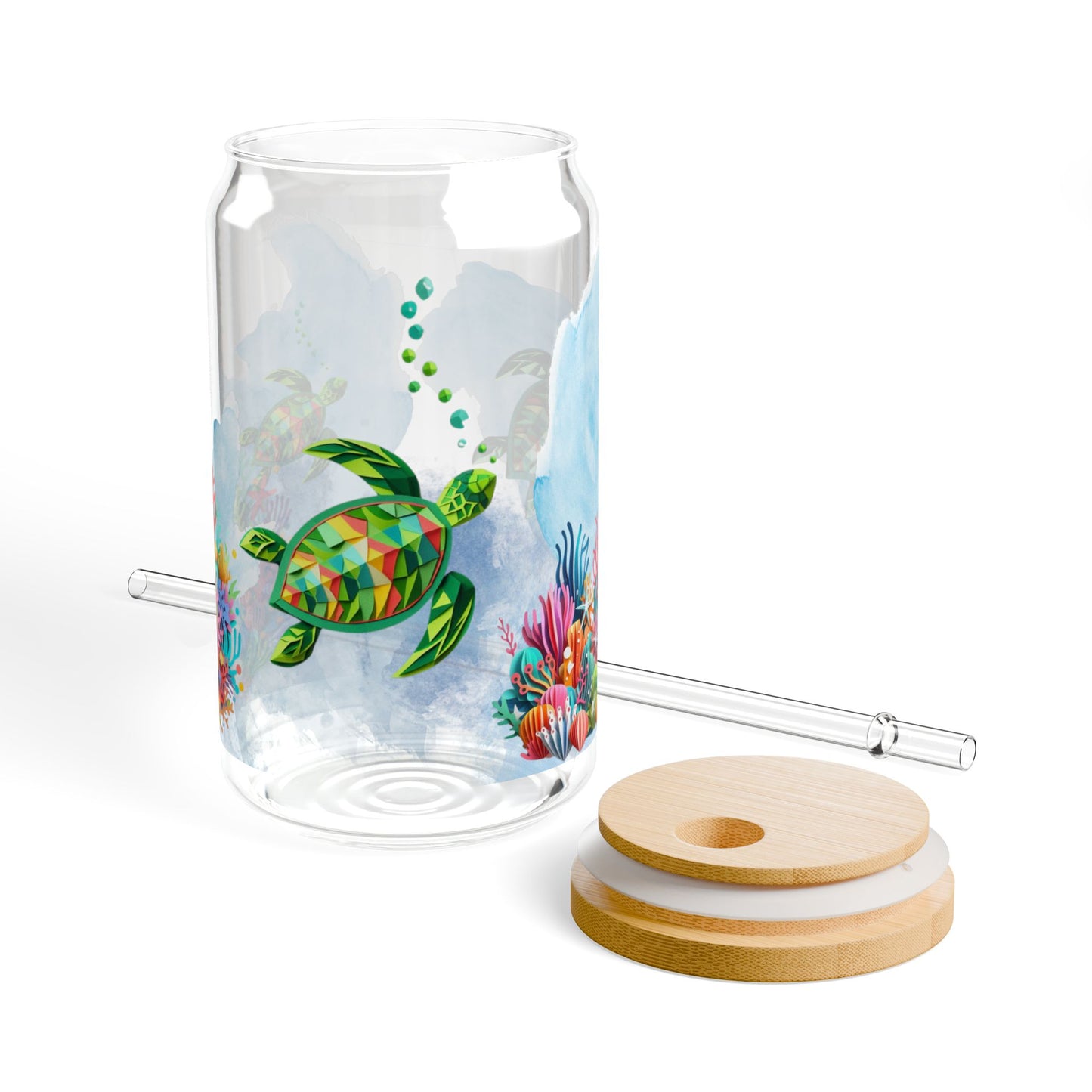 Sea Turtle Sipper Glass – Ocean-Inspired