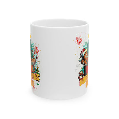 Taza de café con forma de pan de jengibre festivo