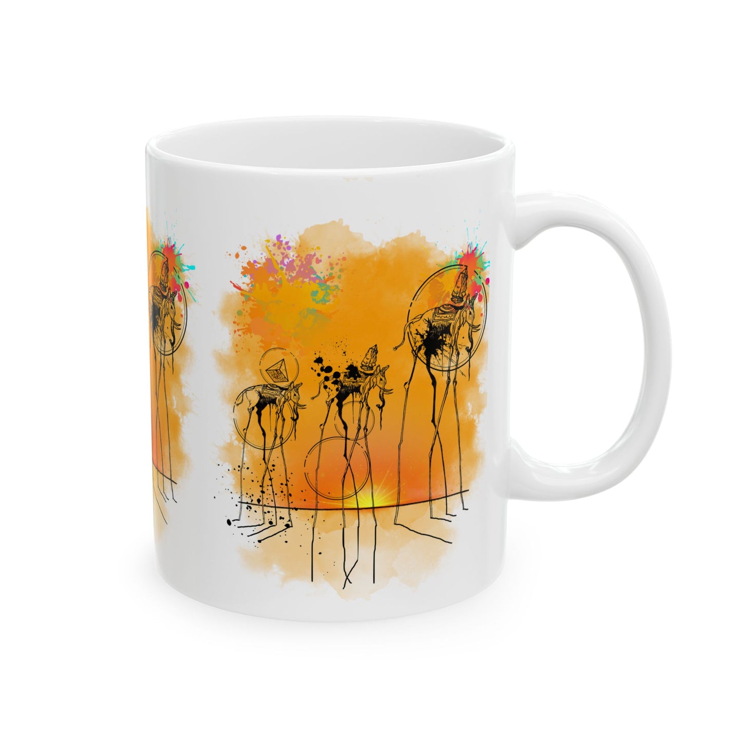 Taza de cerámica surrealista con elefante de Dalí: taza de café inspirada en Dalí