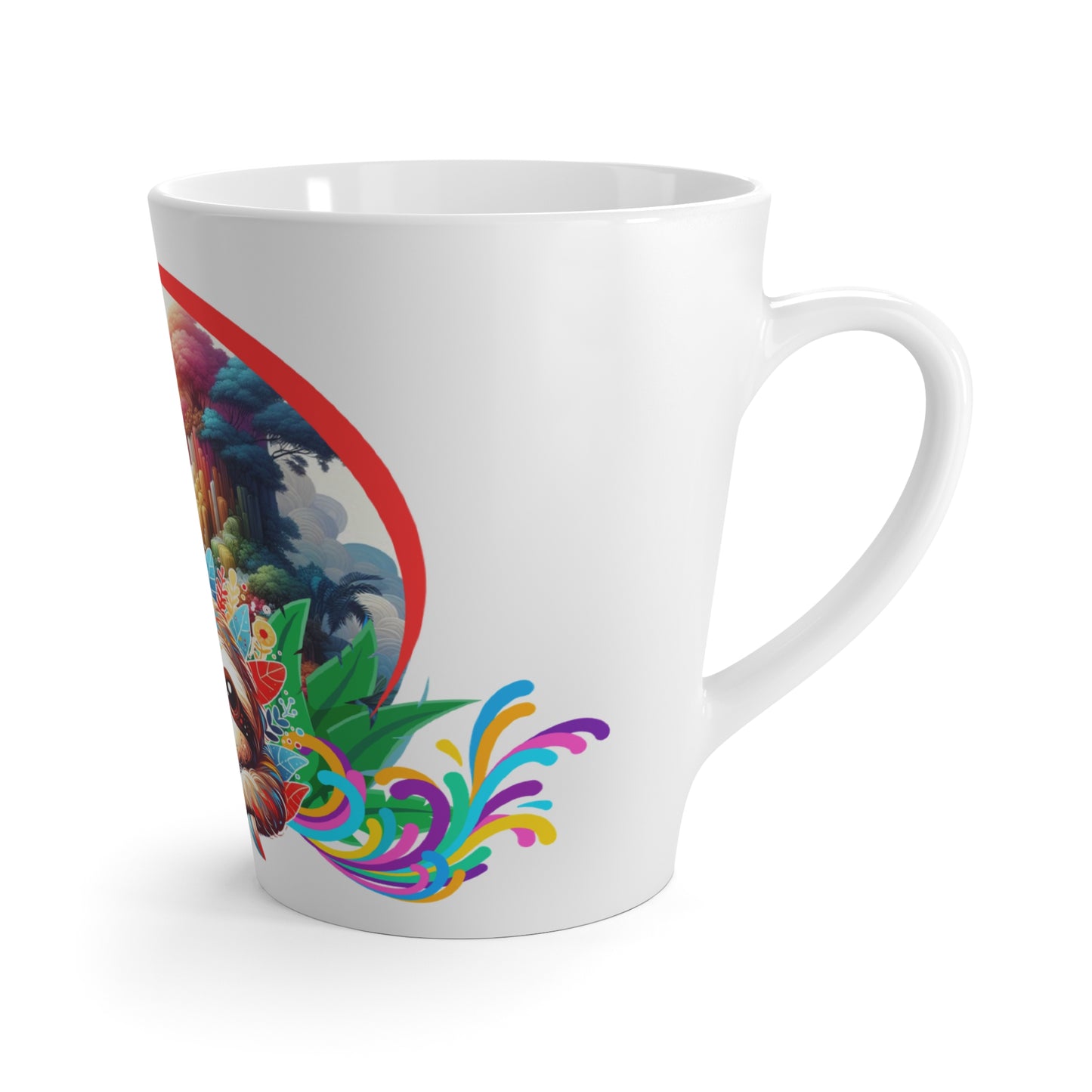 Taza de cerámica con diseño de perezoso – Vibras tropicales