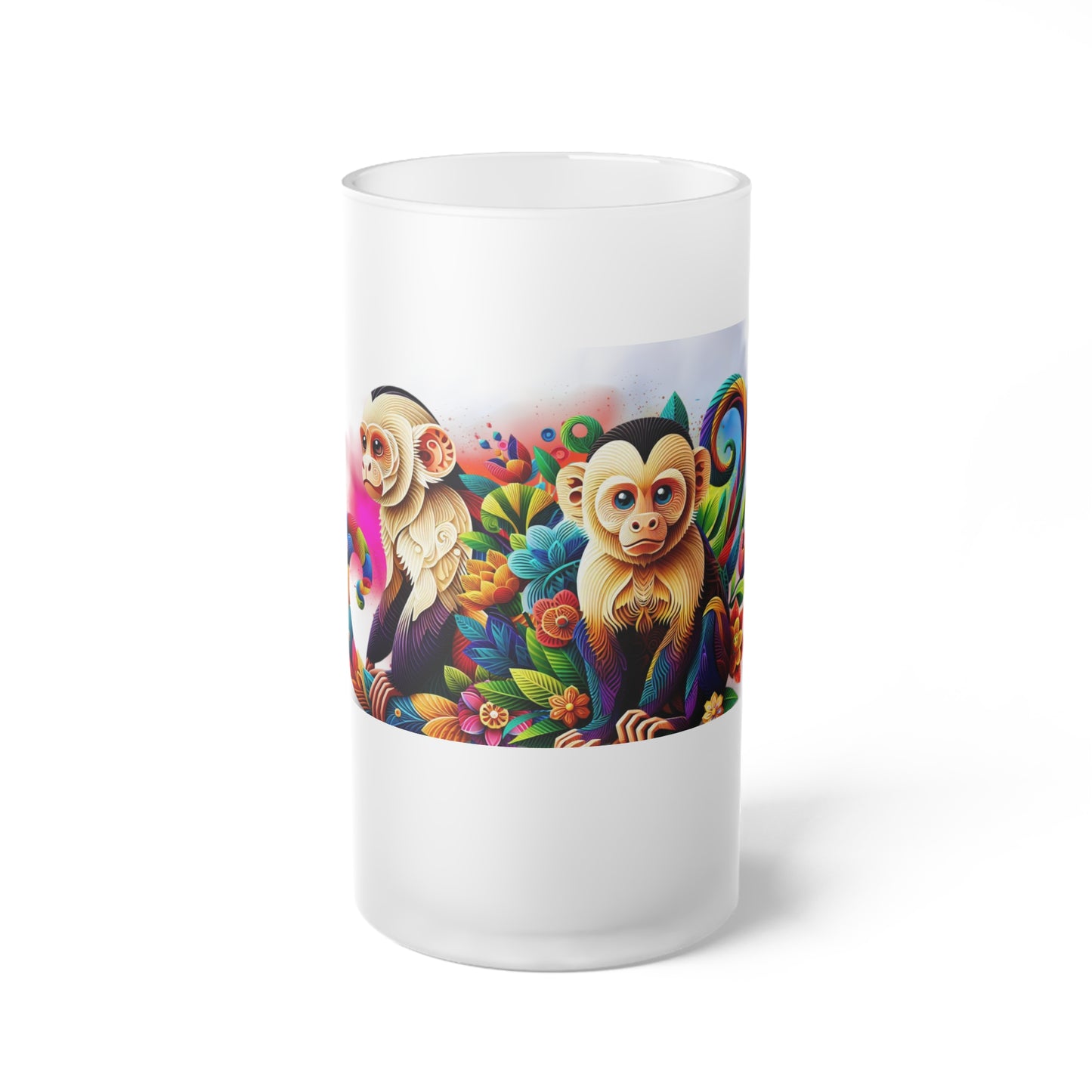 Colorful Jungle Monkey Beer Mug – Tropical Vibes