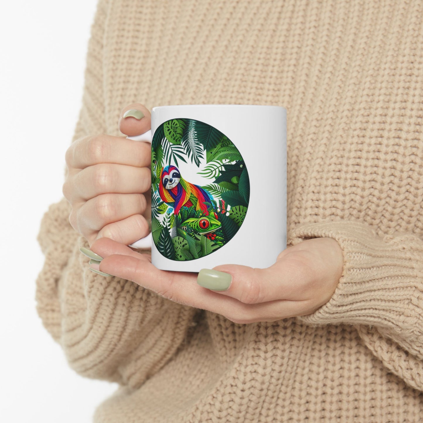 Sloth and Frog coffee mug -Tropical Vibes