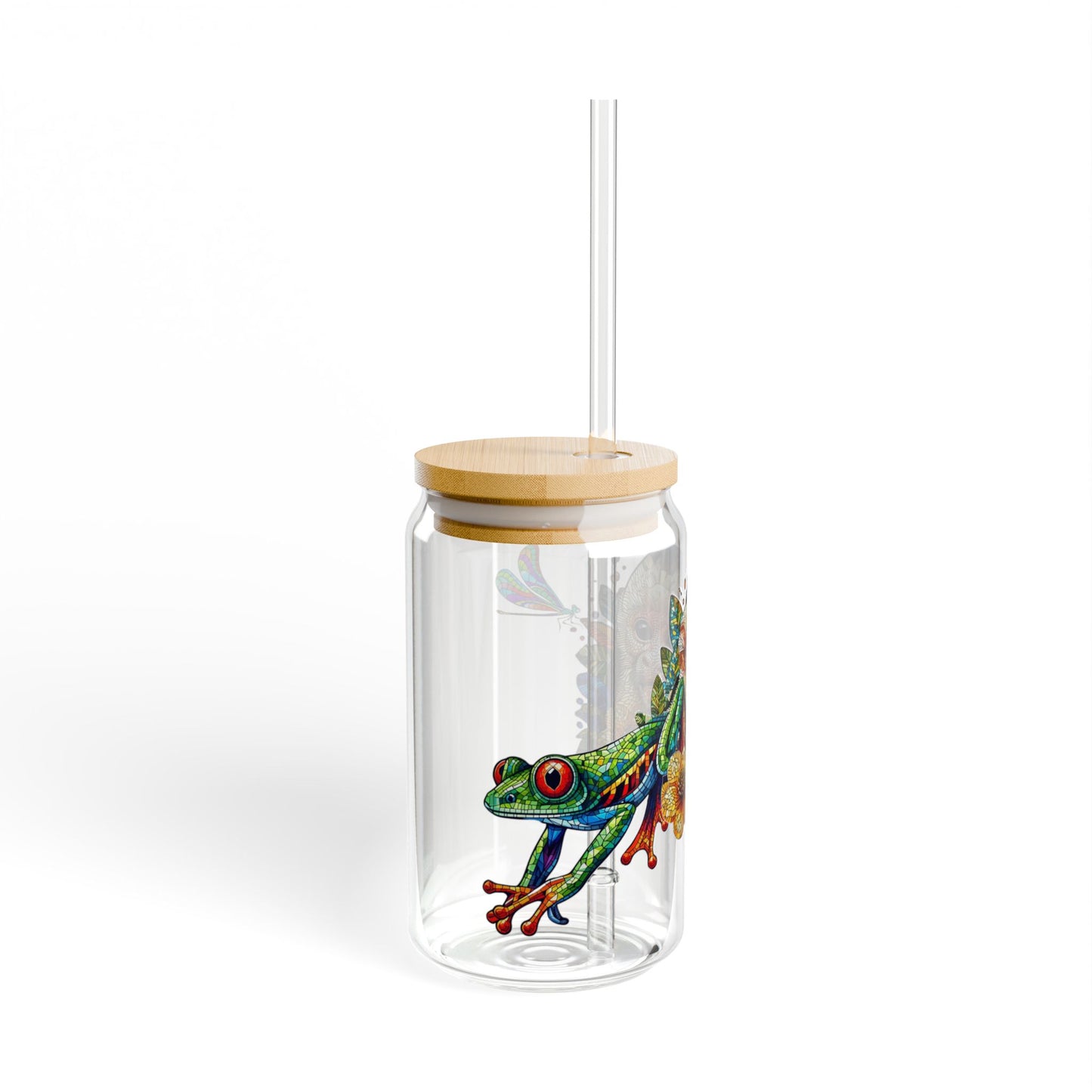 Monkey and Frog Sipper Glass –Tropical Vibes