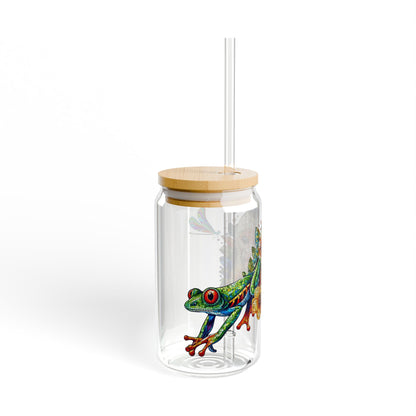 Monkey and Frog Sipper Glass –Tropical Vibes