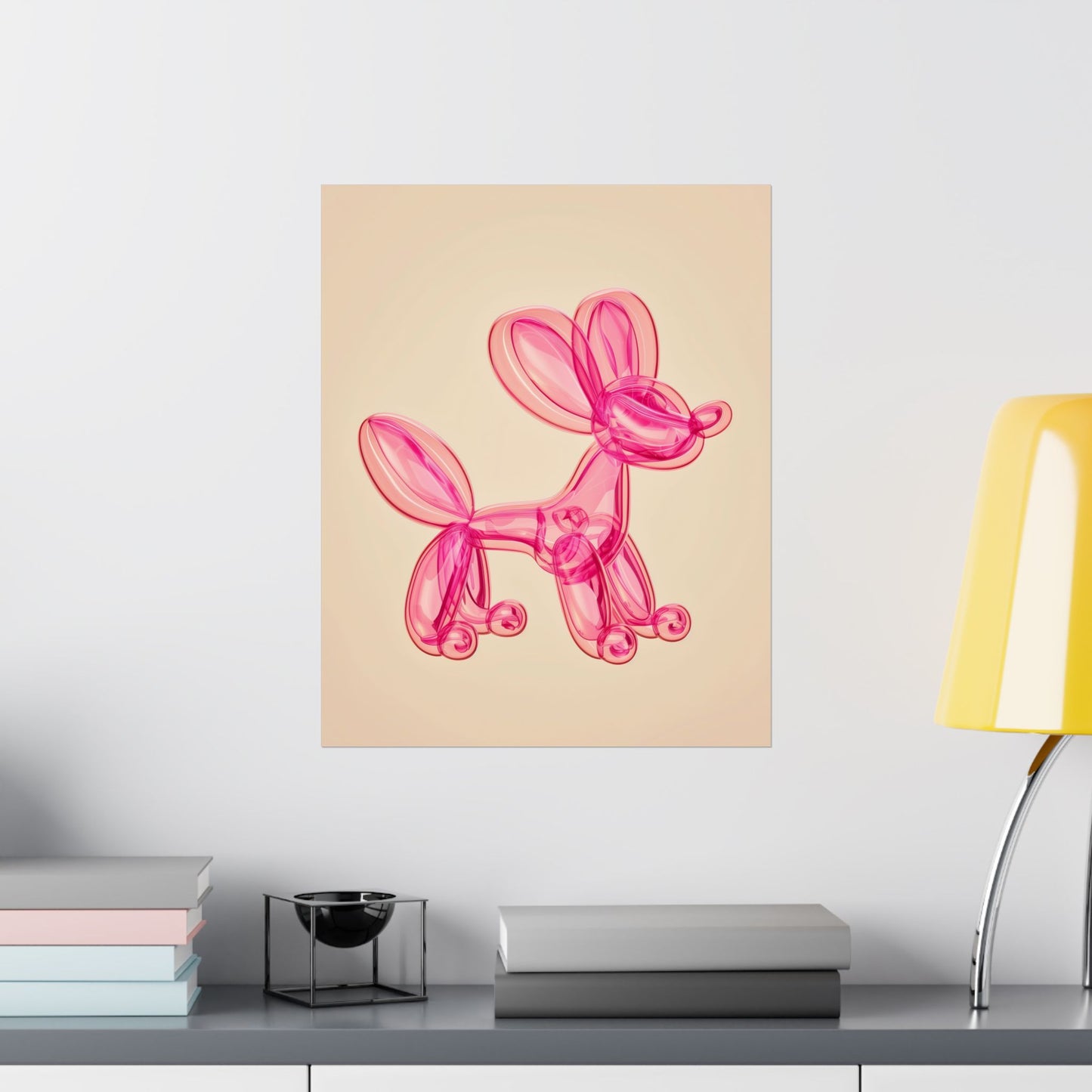 Pink Balloon Dog Artpop Poster - Whimsical Modern Wall Decor