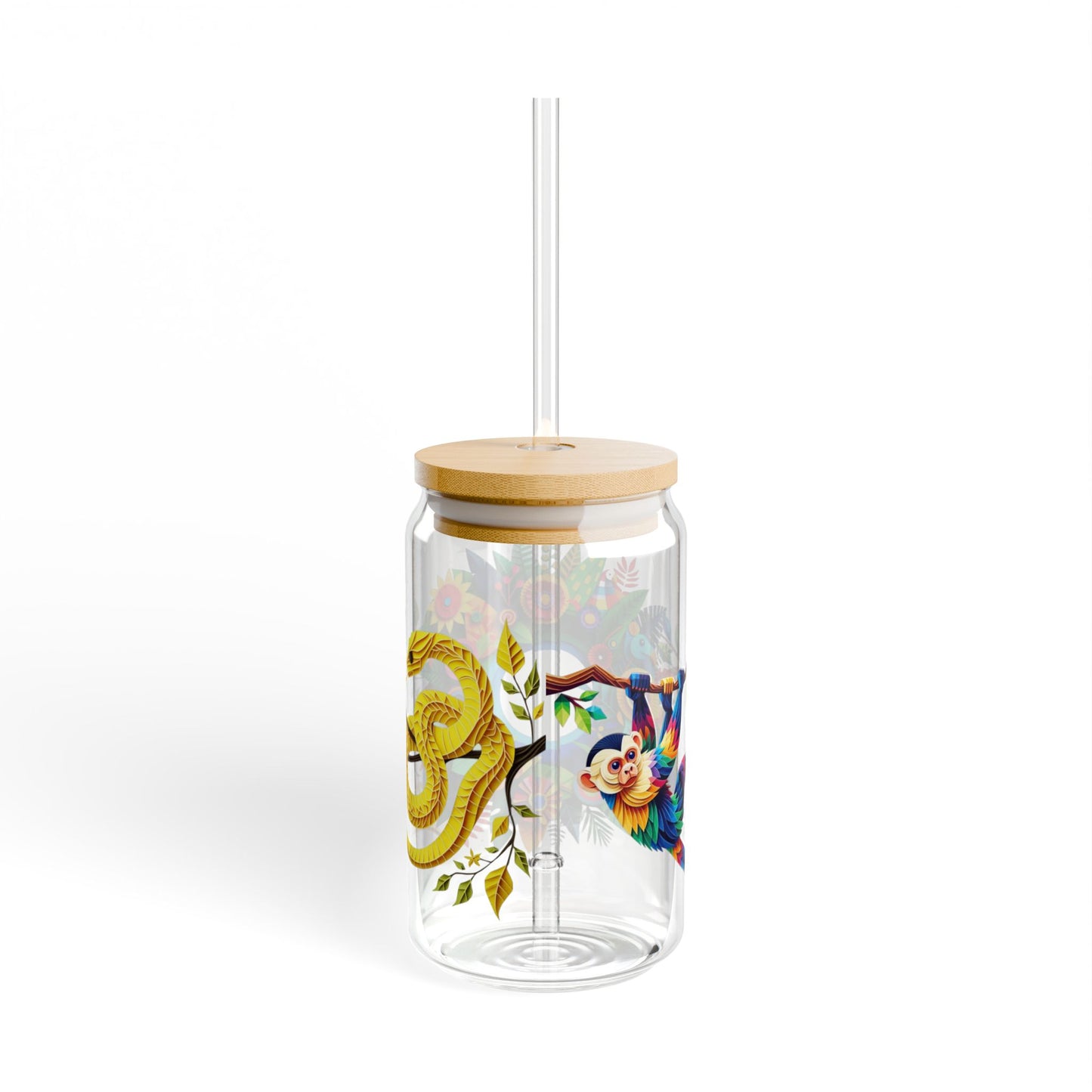 Monkey & Snake Sipper Glass – Tropical Vibes