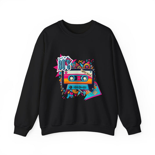 Sudadera con música retro de los 80 con código escaneable