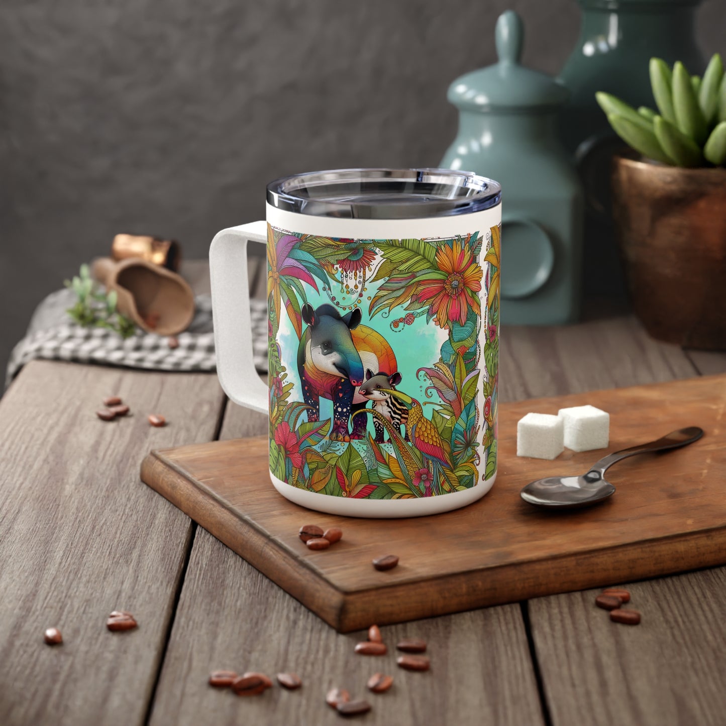 Taza de café con aislamiento Tapirous Jungle