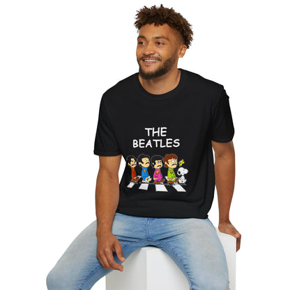 The Beatles x Snoopy Cartoon T-Shirt – Vintage Band Tee for Music Lovers