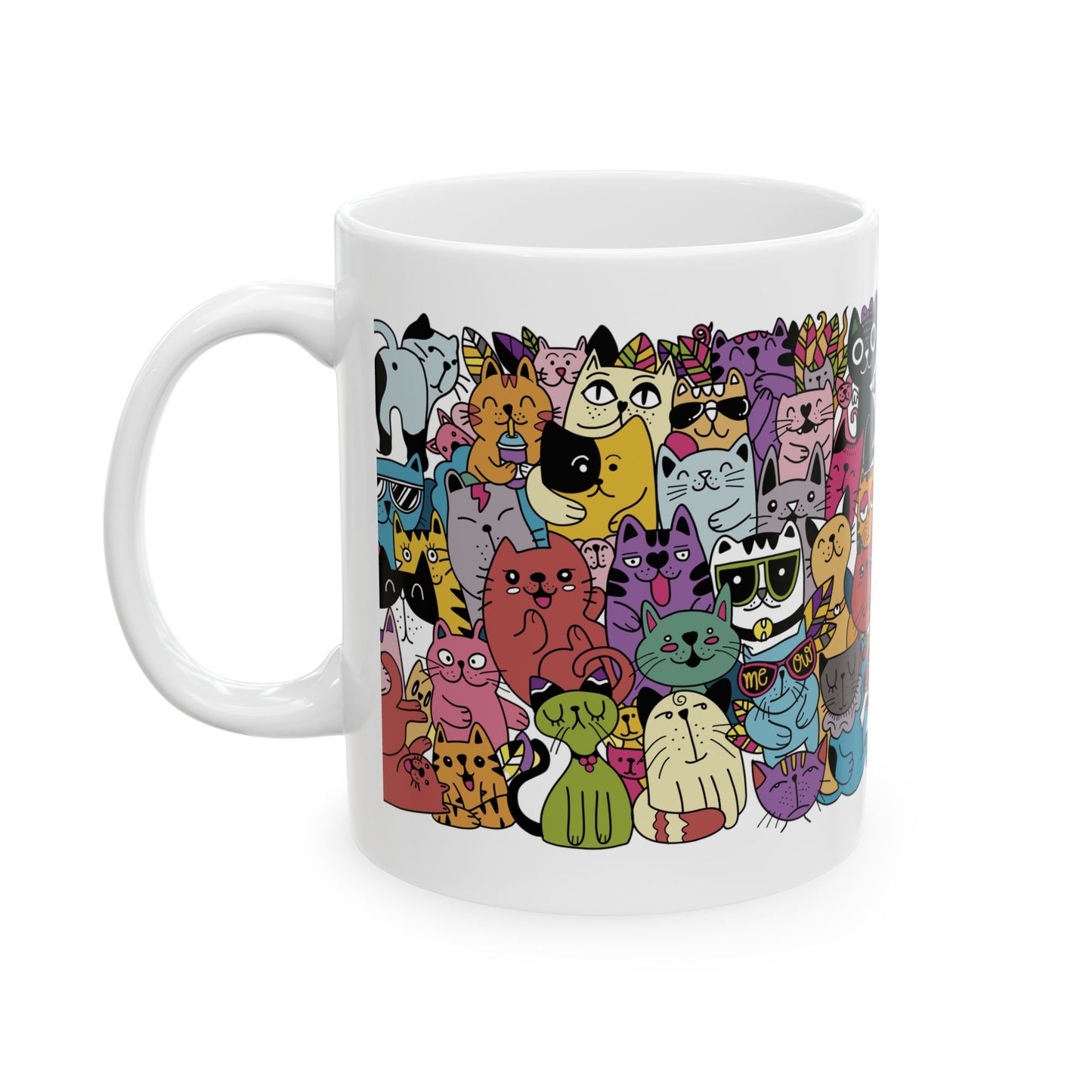 Doodle Collage Cats Coffee Mug