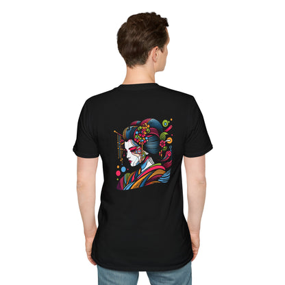 Geisha Line Art T-Shirt - Japanese Inspired Design