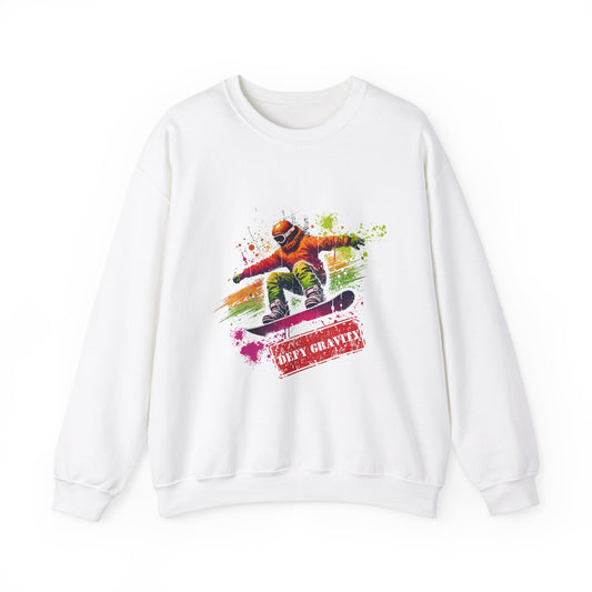 Grunge Style Snow Sport Crewneck Sweatshirt – Winter Adventure Skiing