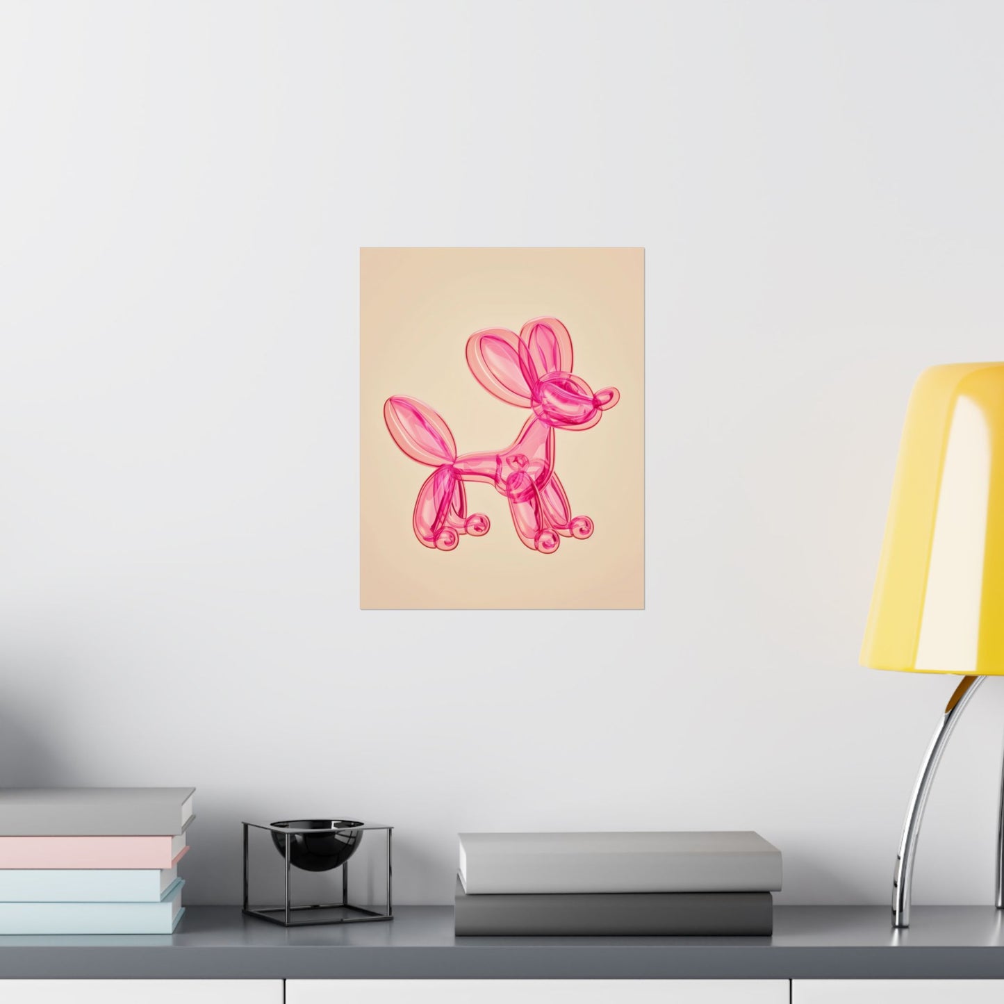 Pink Balloon Dog Artpop Poster - Whimsical Modern Wall Decor