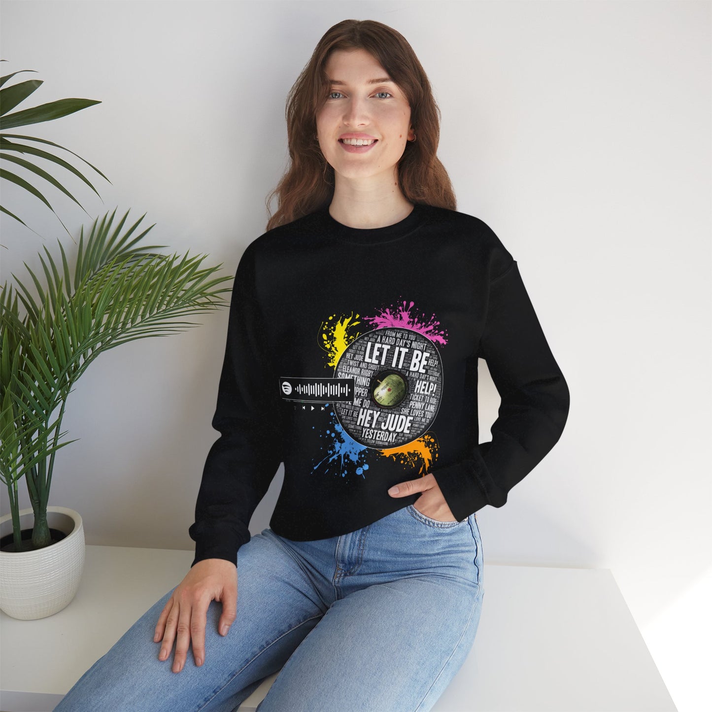 Sudadera con arte de vinilo de los Beatles vintage: código escaneable