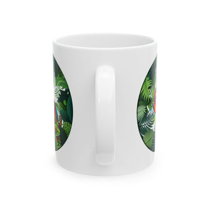 Taza de café con perezoso y rana - Tropical Vibes