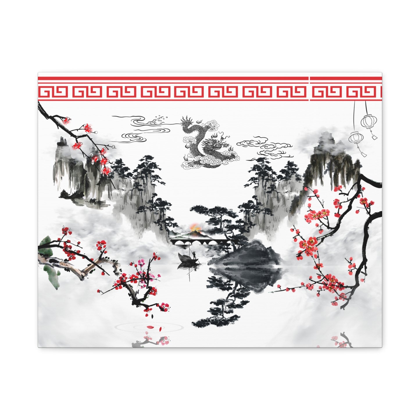 Serene Dragon Canvas Gallery Wrap – Chinese Landscape Art