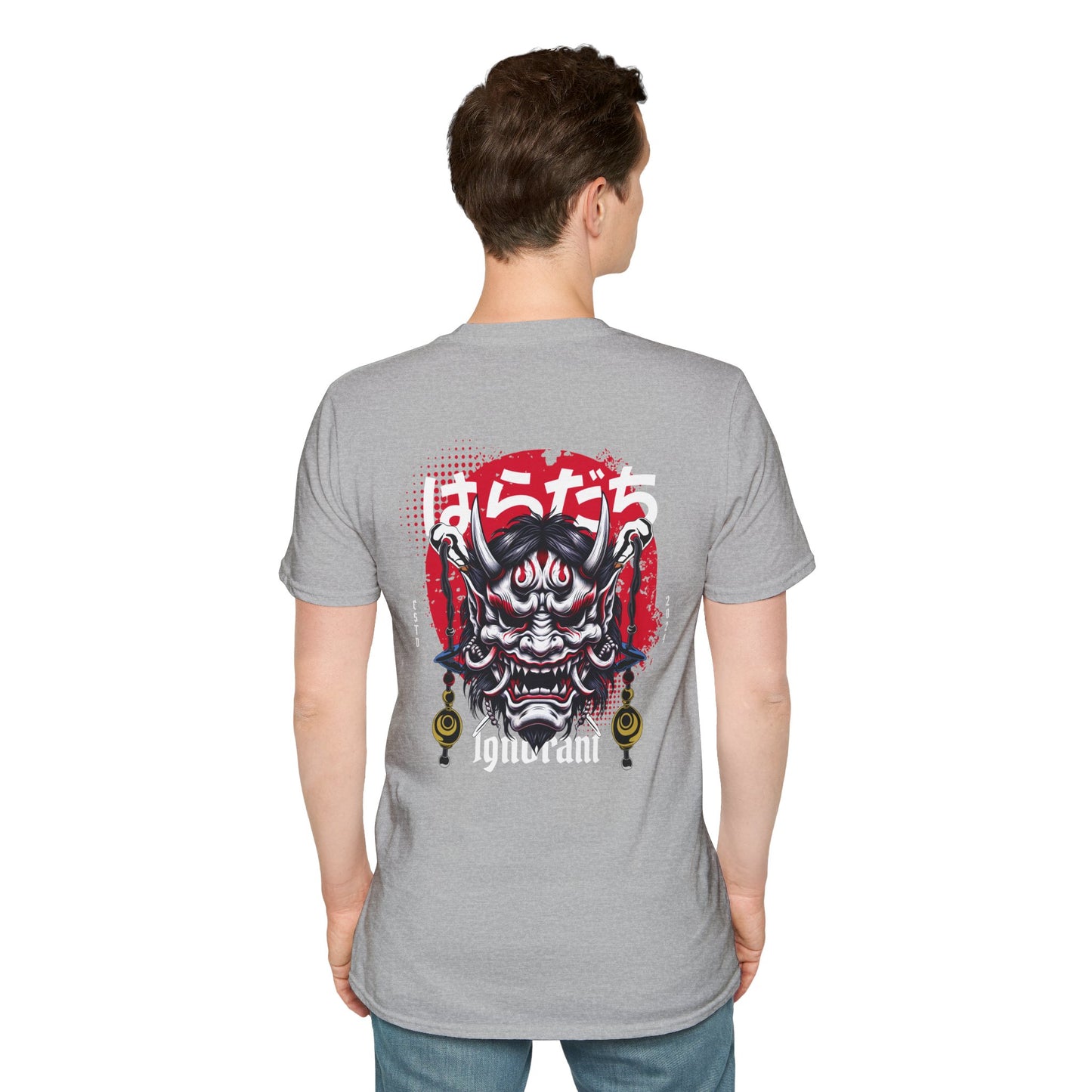 Japanese Oni Graphic T-Shirt – Bold Devil Mask Design