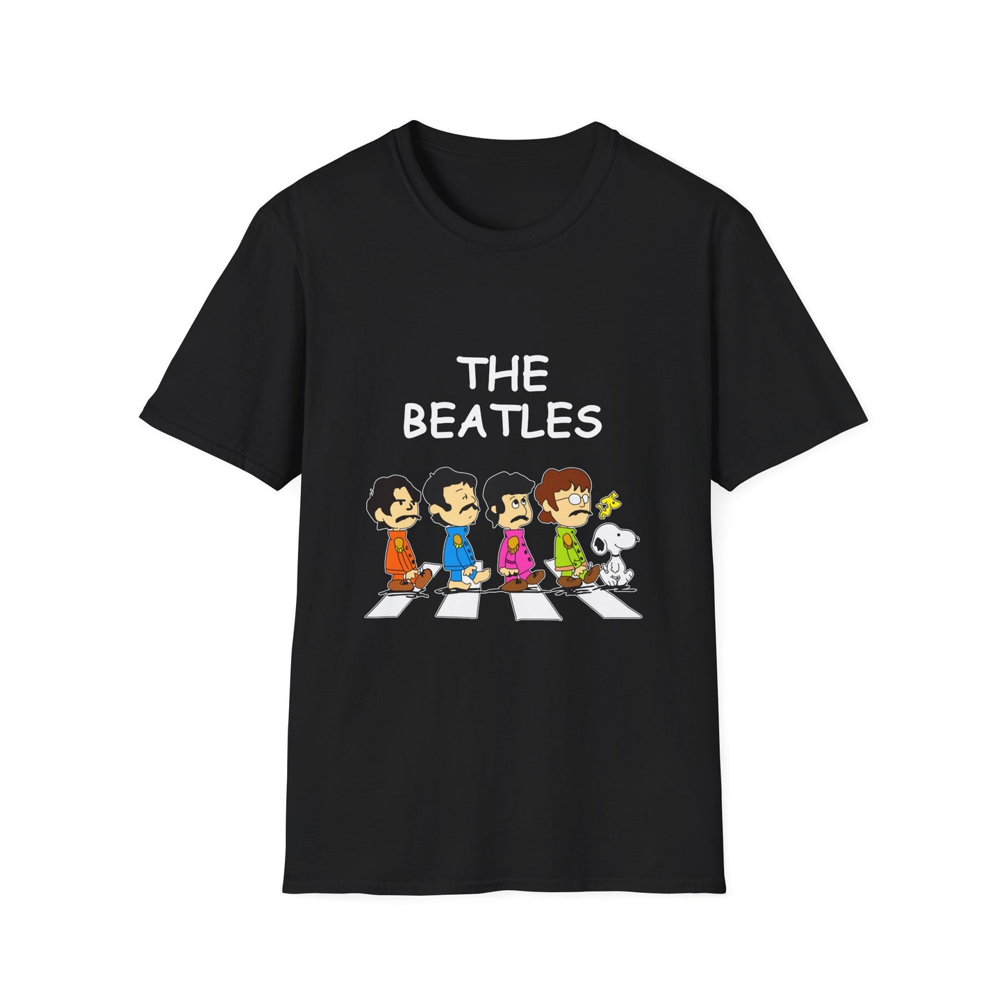 The Beatles x Snoopy Cartoon T-Shirt – Vintage Band Tee for Music Lovers