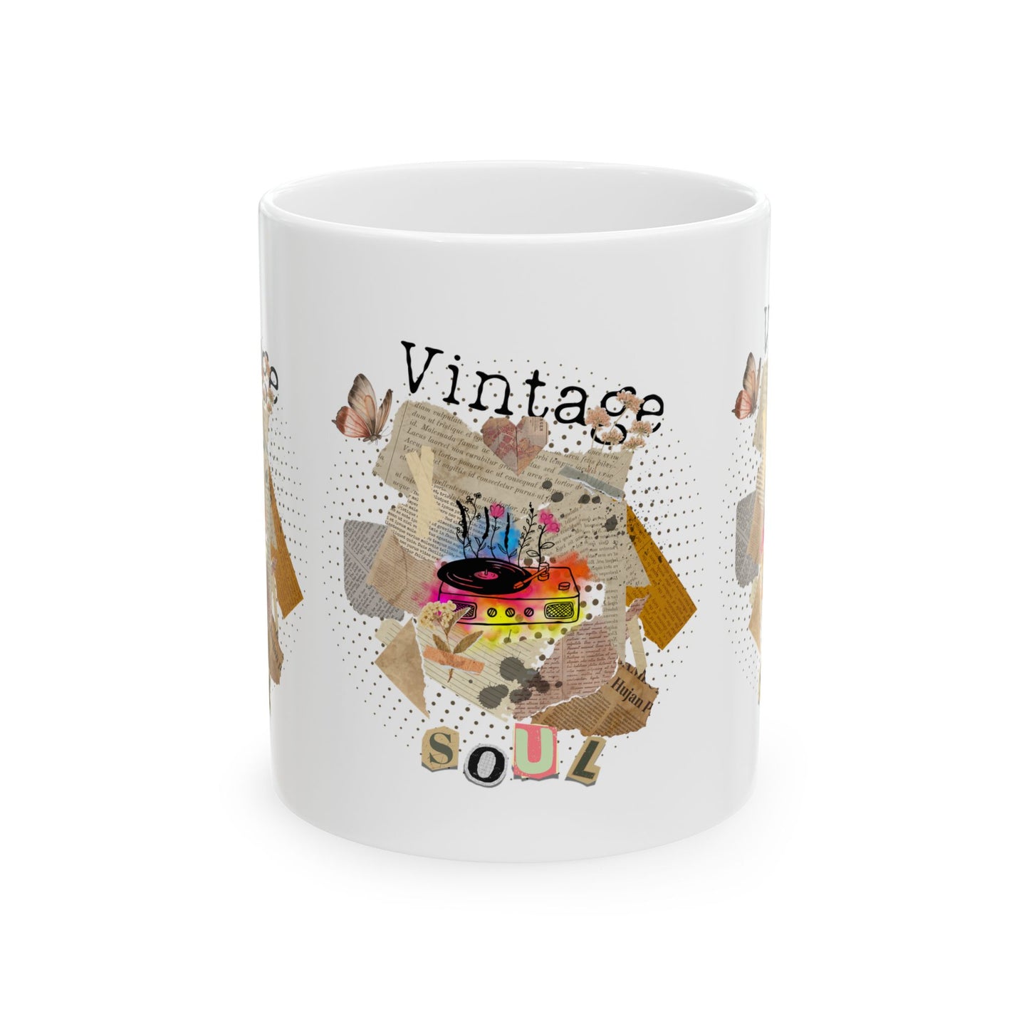 Taza de cerámica Vintage Soul: taza de café retro para coleccionistas de vinilos 