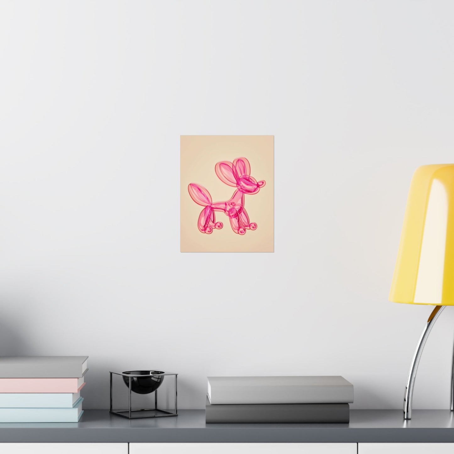 Pink Balloon Dog Artpop Poster - Whimsical Modern Wall Decor