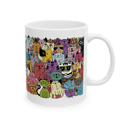 Doodle Collage Cats Coffee Mug