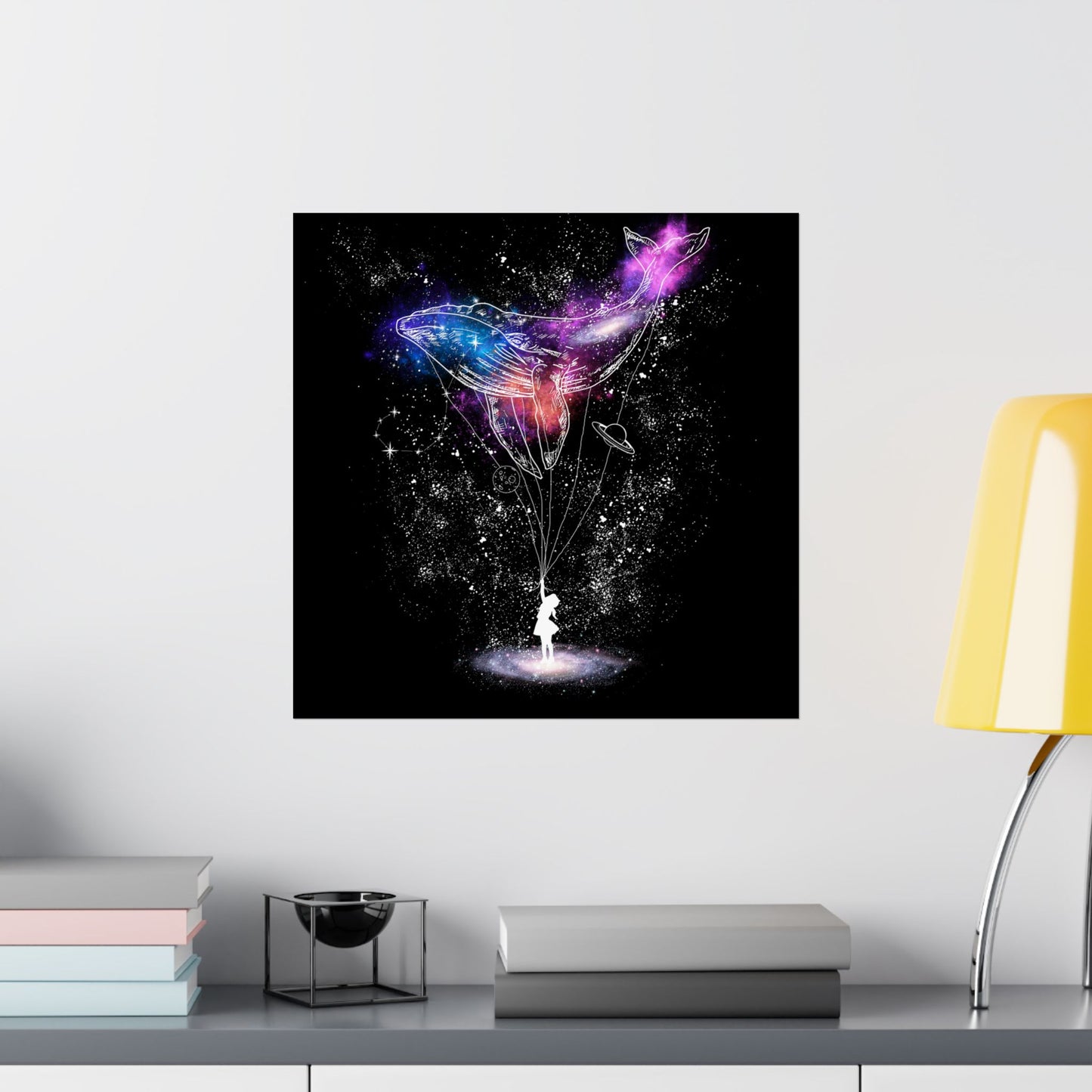 Cosmic Whale Poster – Surreal Art for Home Decor