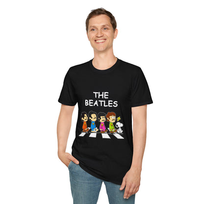 The Beatles x Snoopy Cartoon T-Shirt – Vintage Band Tee for Music Lovers