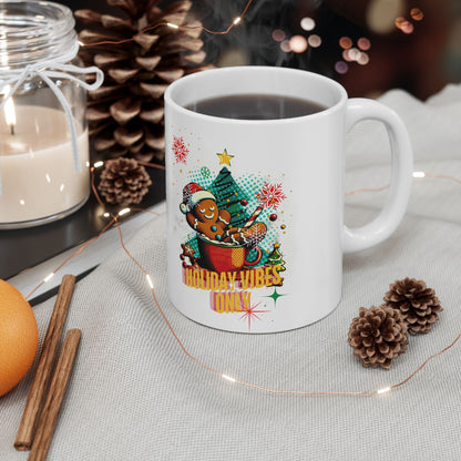 Taza de café con forma de pan de jengibre festivo