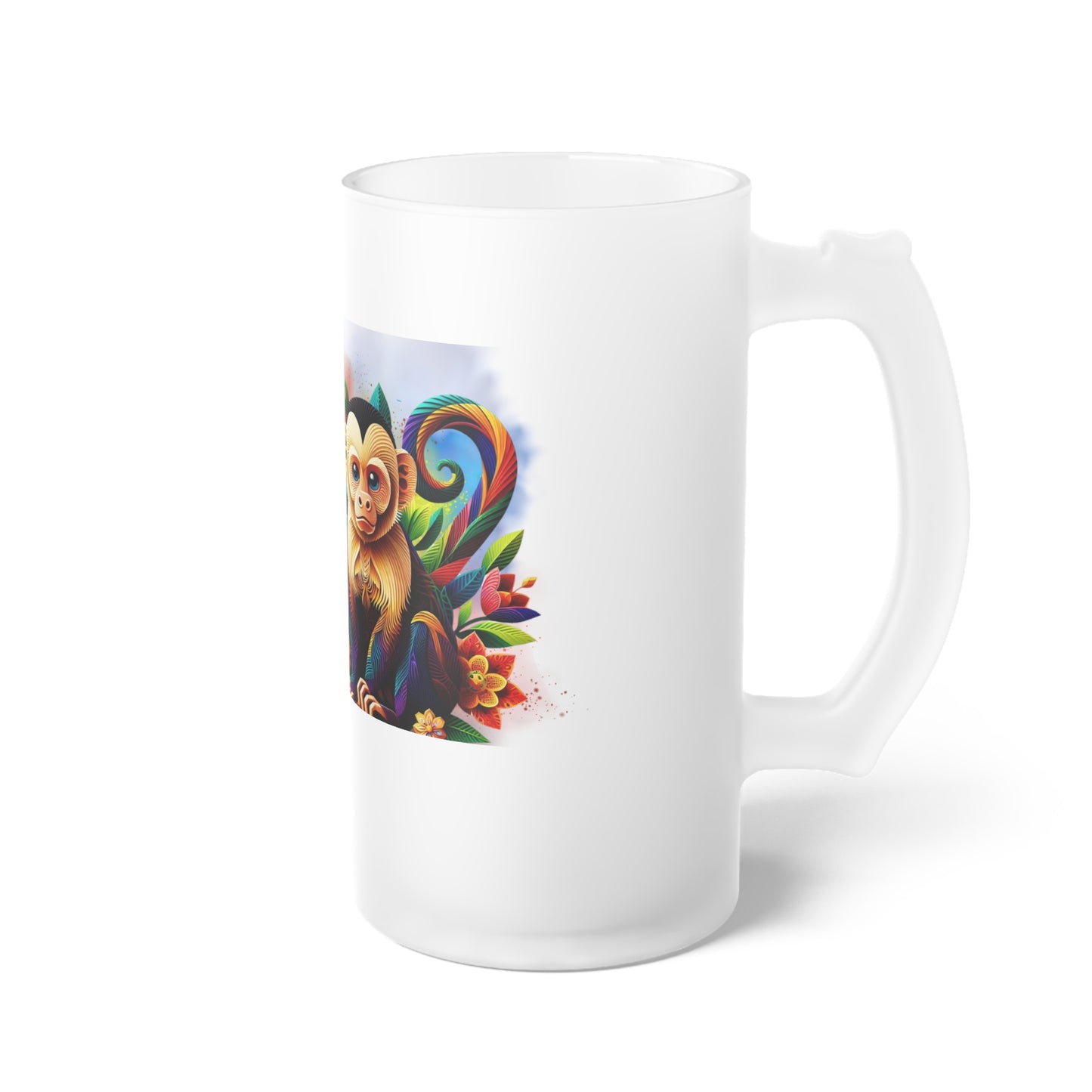 Colorful Jungle Monkey Beer Mug – Tropical Vibes