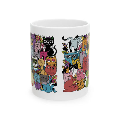 Doodle Collage Cats Coffee Mug