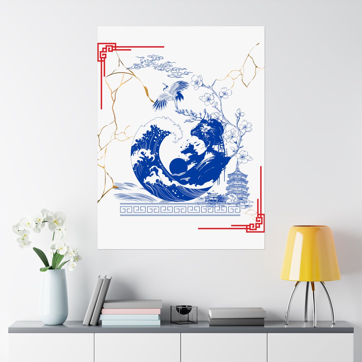 Japanese Culture Poster – Kintsugi Ceramic Design